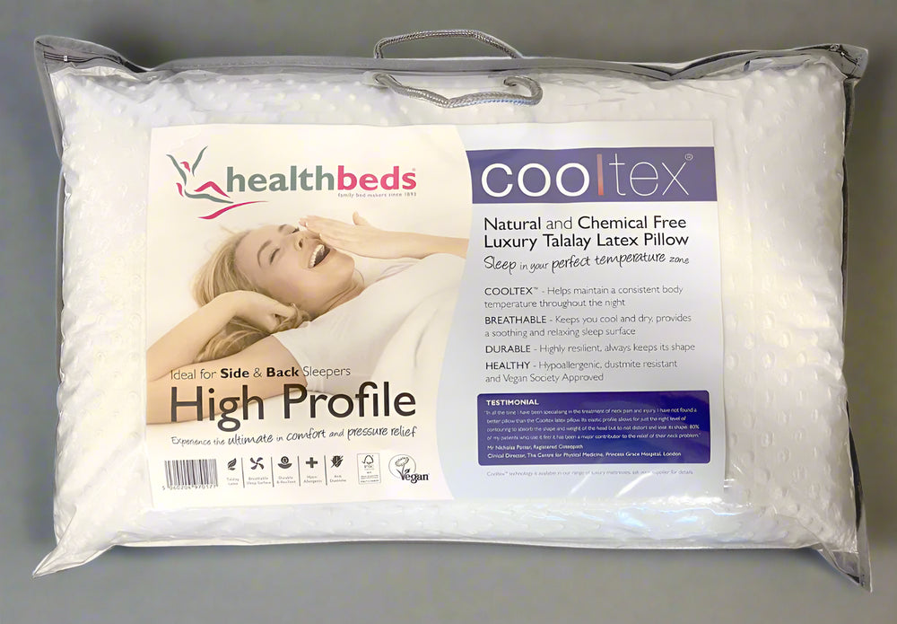 Health Beds Cooltex High Profile Latex Pillow