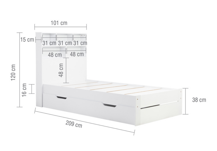 Birlea Alfie Wooden Storage Bed Frame