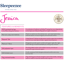 Load image into Gallery viewer, Sleepeezee Jessica 1800 Mattress and Mi-Design Base Divan Set
