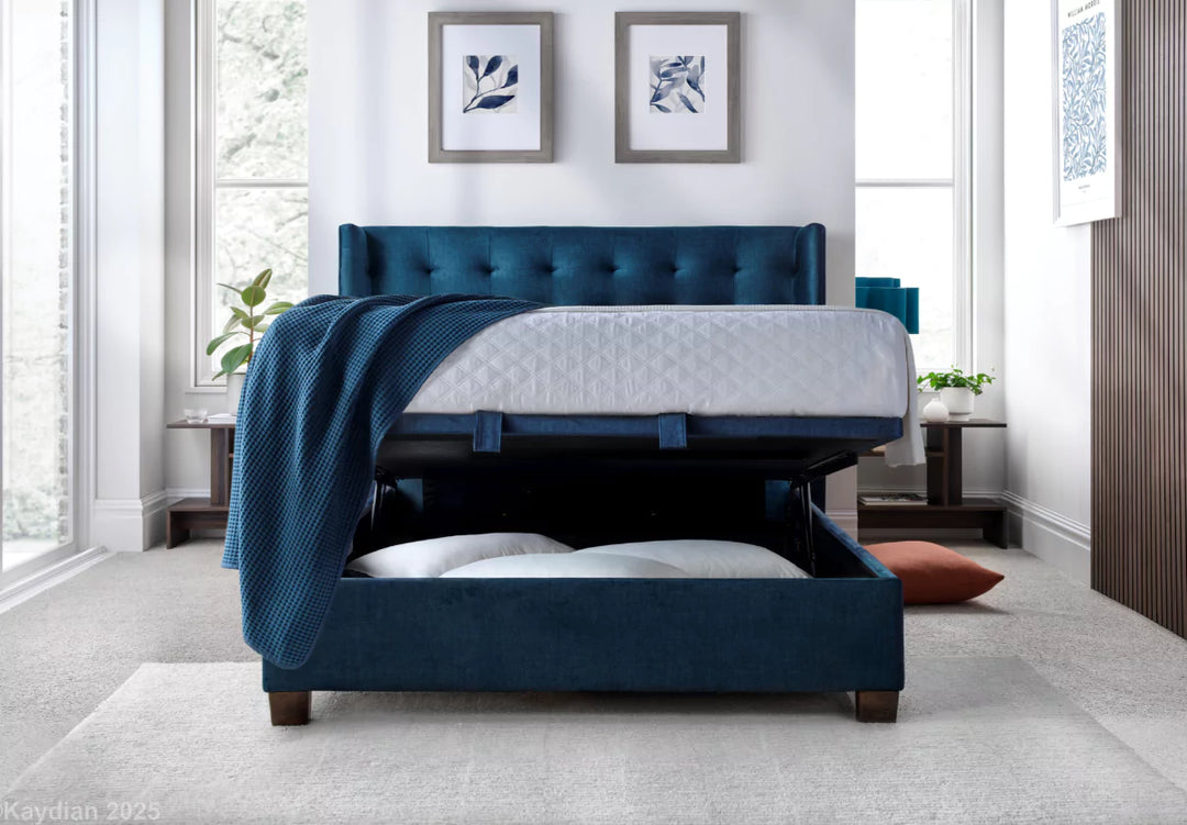 Kaydian Brunton Ottoman Bed Frame Deep Ocean Blue