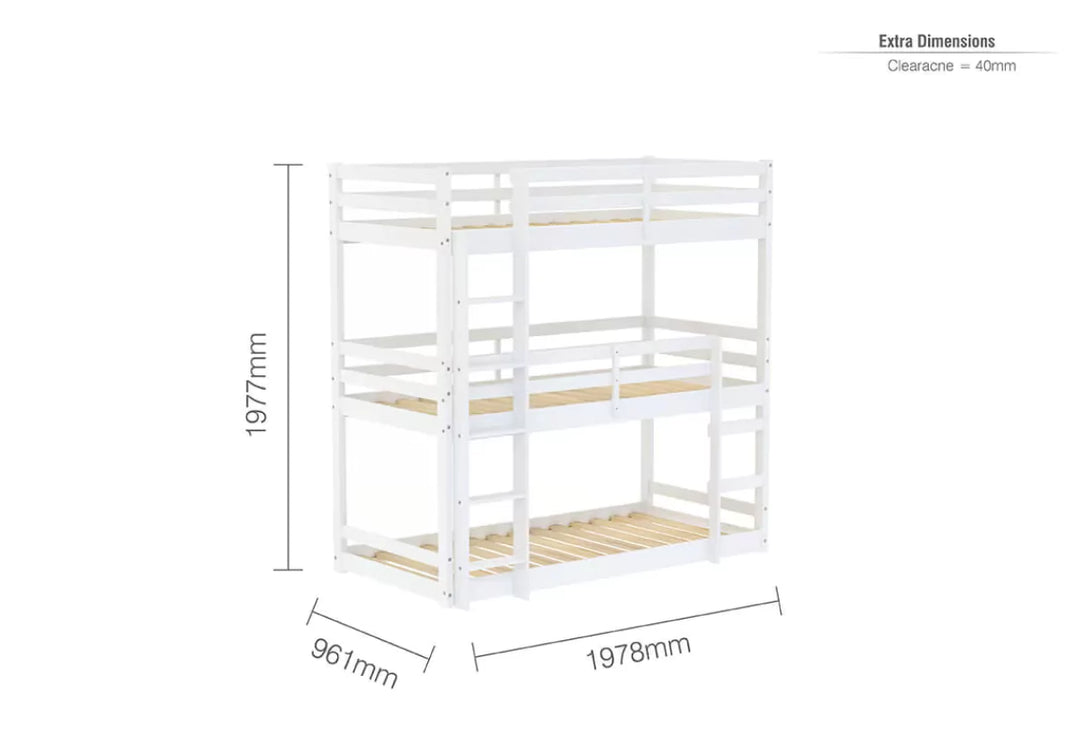Birlea Tressa Wooden Kids Triple Bunk Bed