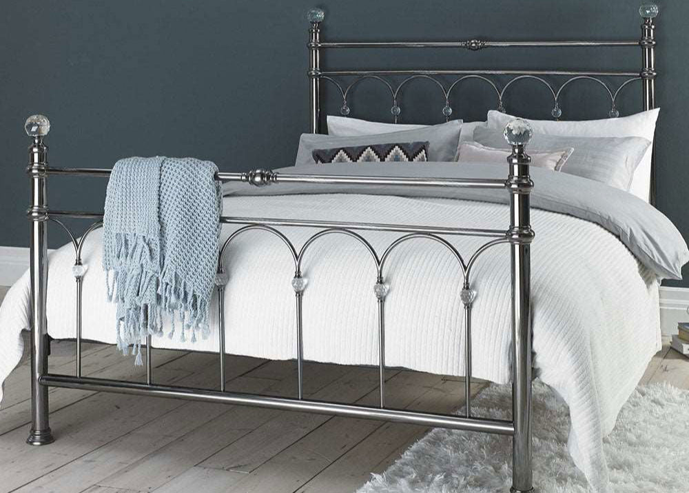 Bentley Krystal Antique Nickel Headboard