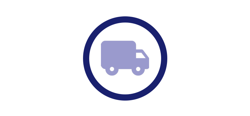Purple Free Day Delivery Van Icon