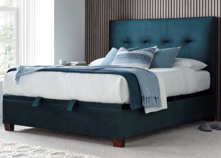 Kaydian Walkworth Ottoman Bed Frame Deep Blue Ocean