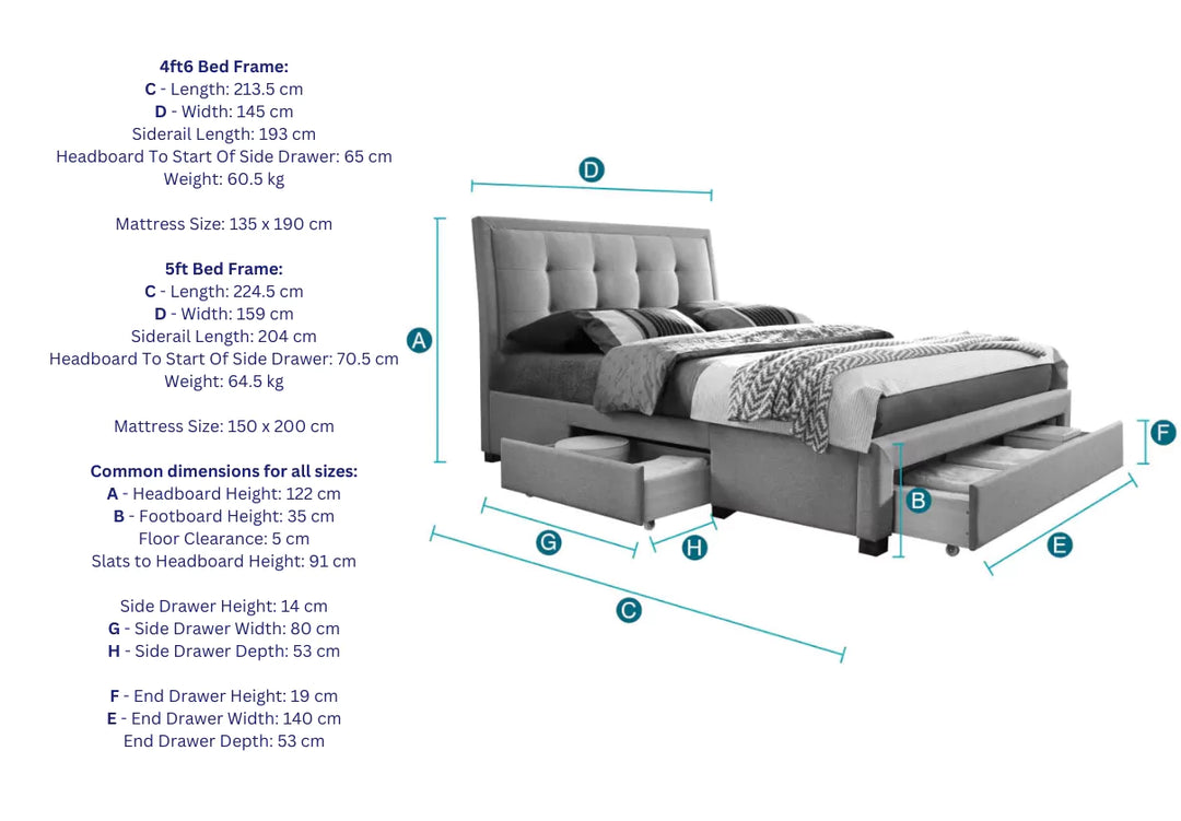 Birlea Shelby Fabric Bed Frame