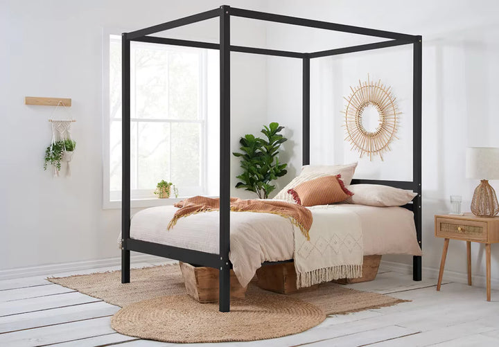 Birlea Mercia Four Poster Bed Frame Black