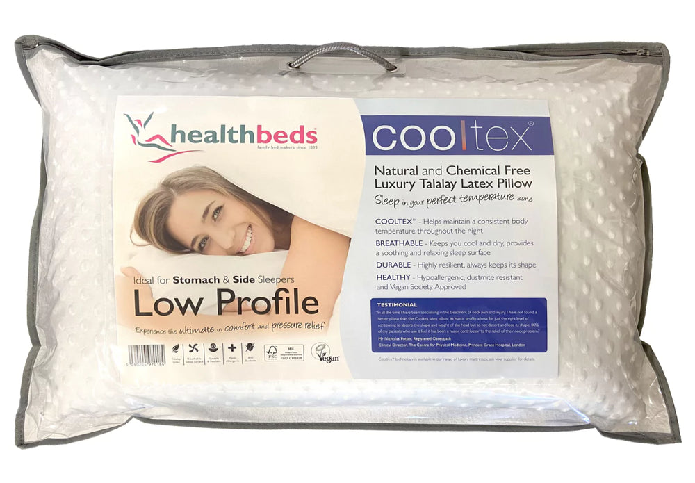 Health Beds Cooltex Low Profile Latex Pillow