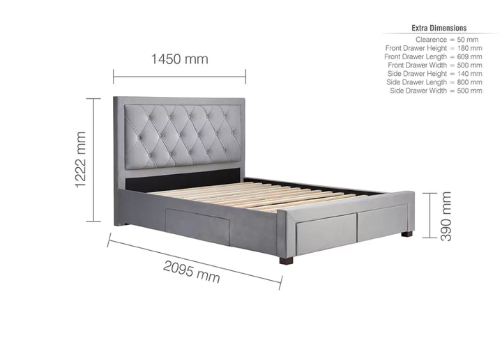 Birlea Woodbury Fabric Bed Frame