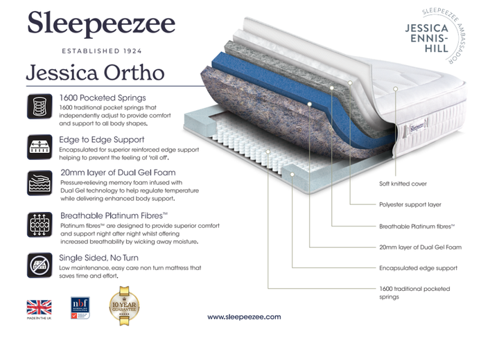 Sleepeezee Jessica Ortho 1600 Mattress