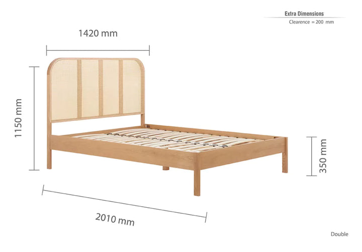 Birlea Margot Rattan Oak Bed Frame