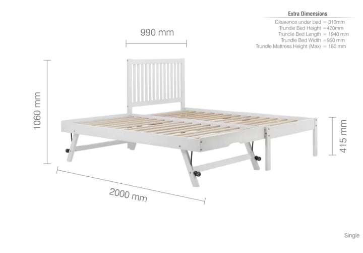 Birlea Buxton Wooden Trundle Bed Frame