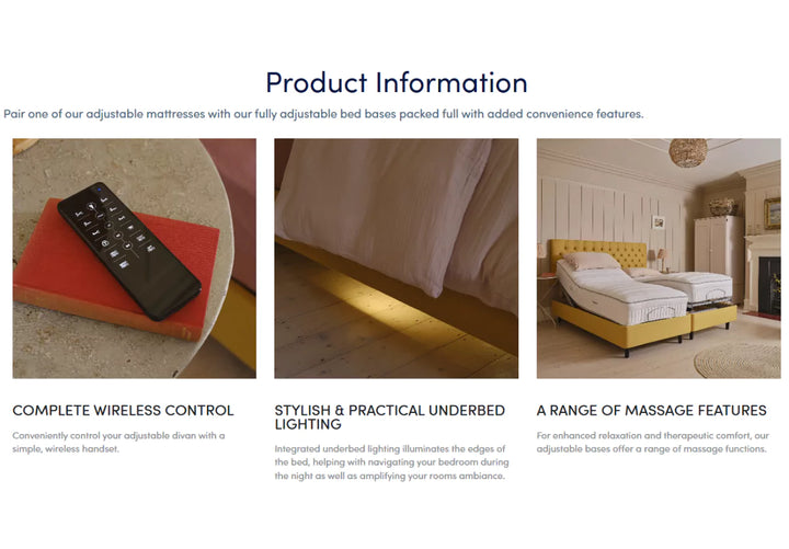 Sleepeezee In Motion Memory Adjustable Bed Set