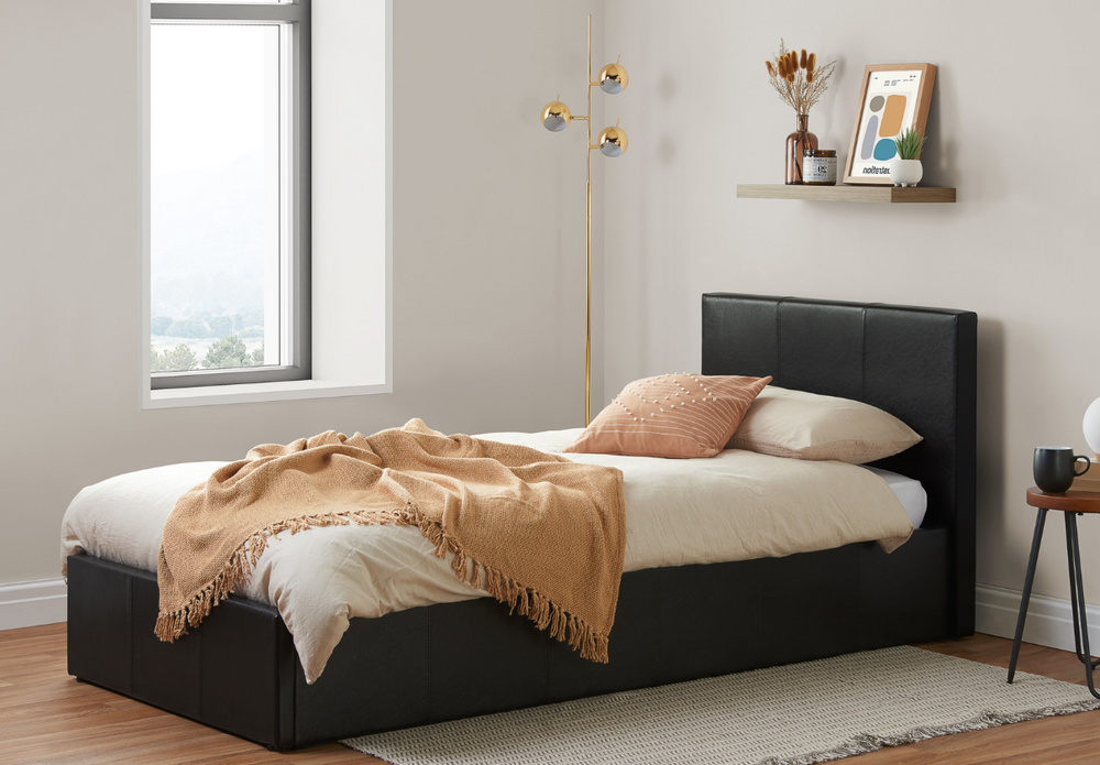 Birlea Berlin Faux Leather Ottoman Bed Frame Brown