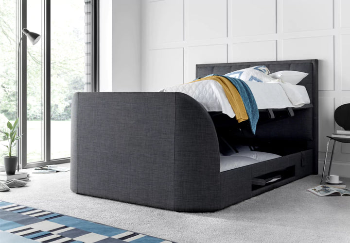 Kaydian Falmer TV Ottoman Bed Frame King Pendle Slate