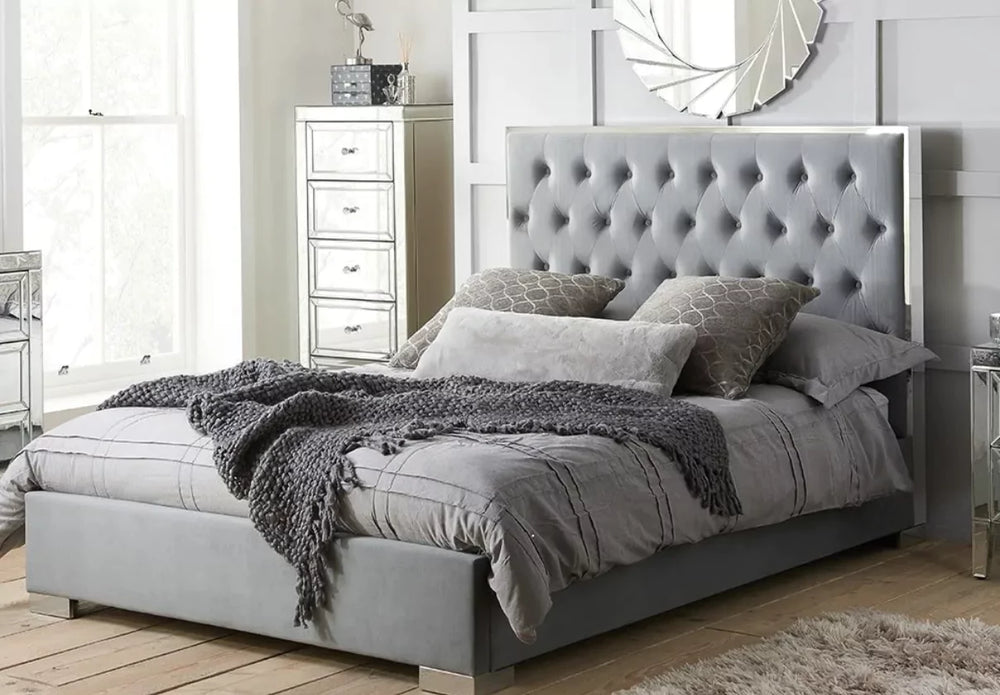 Birlea Chelsea Fabric Bed Frame Grey