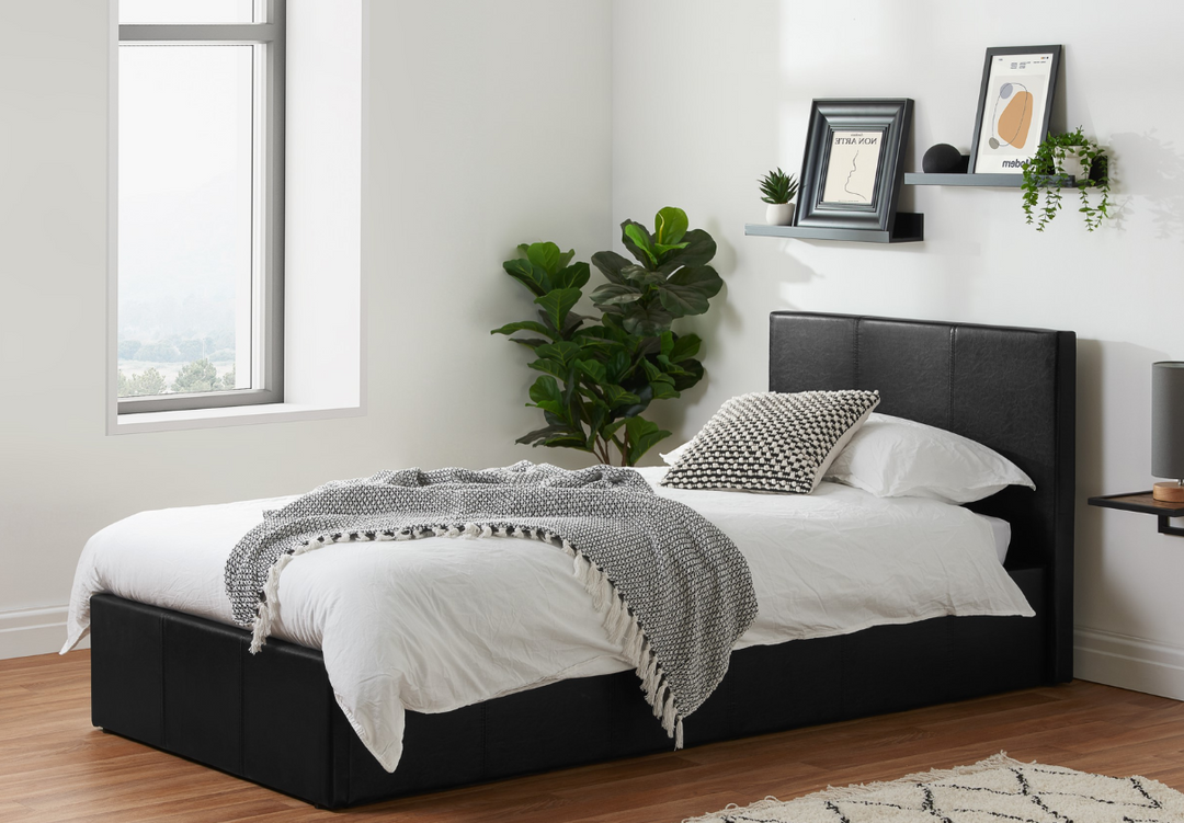 Birlea Berlin Faux Leather Ottoman Bed Frame Black