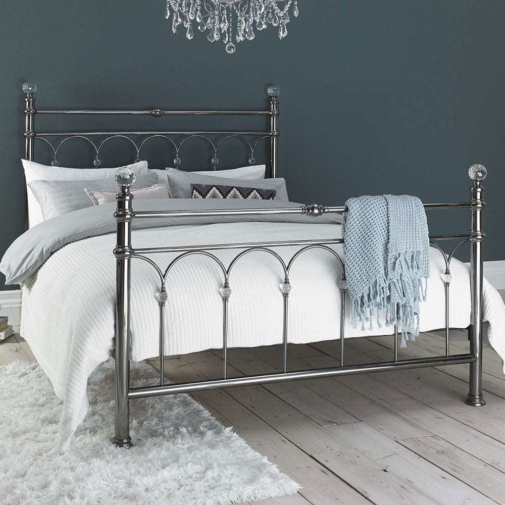 Bentley Krystal Antique Nickel Headboard