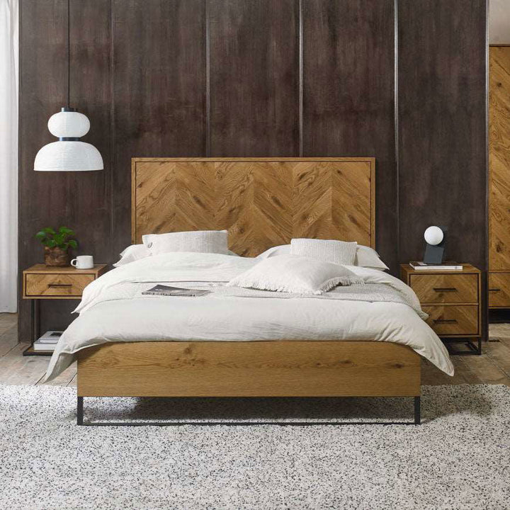 Bentley Riva Rustic Oak Panel Bed Frame