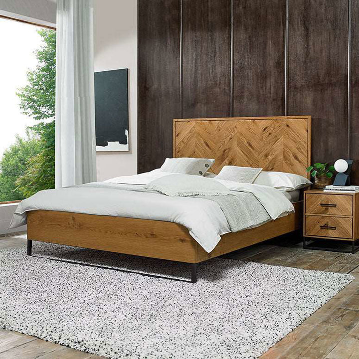 Bentley Riva Rustic Oak Panel Bed Frame