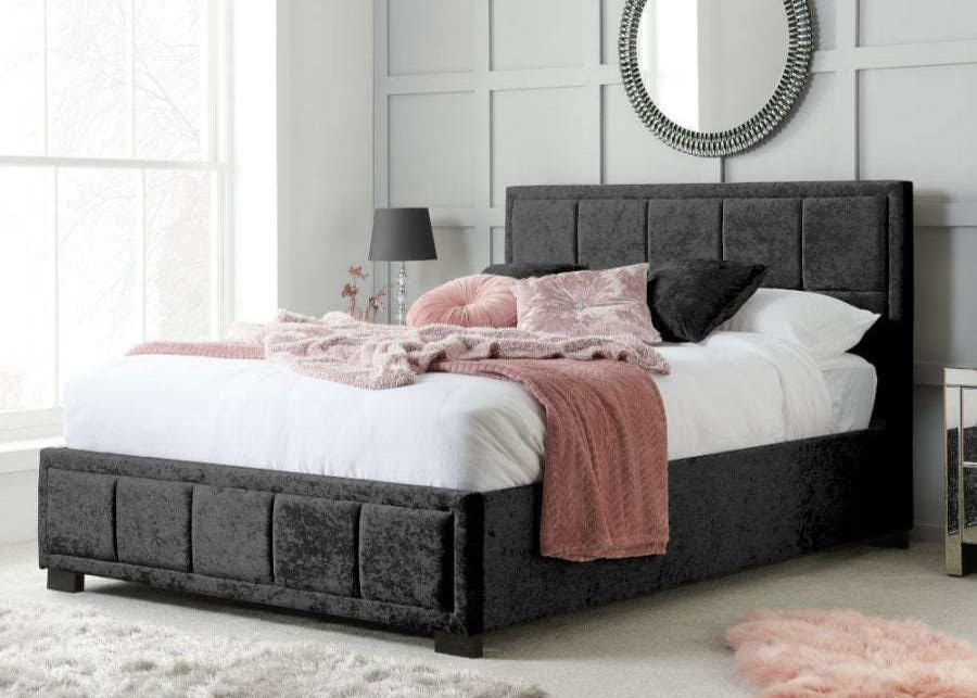Birlea Hannover Ottoman Bed Frame Black Crushed Velvet