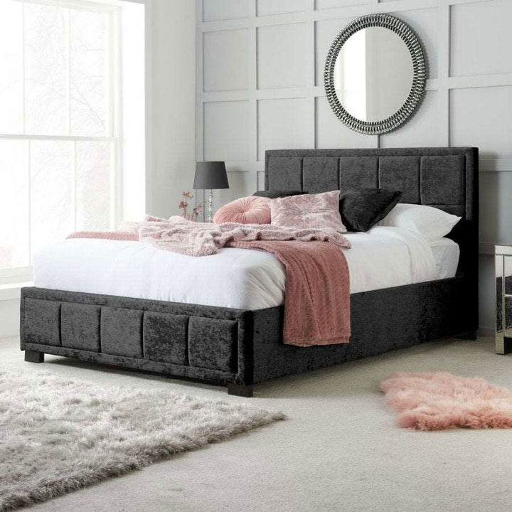 Birlea Hannover Ottoman Bed Frame Black Crushed Velvet