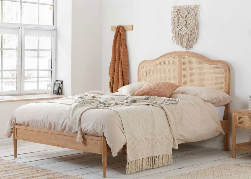 Birlea Leonie Rattan Bed Frame Oak