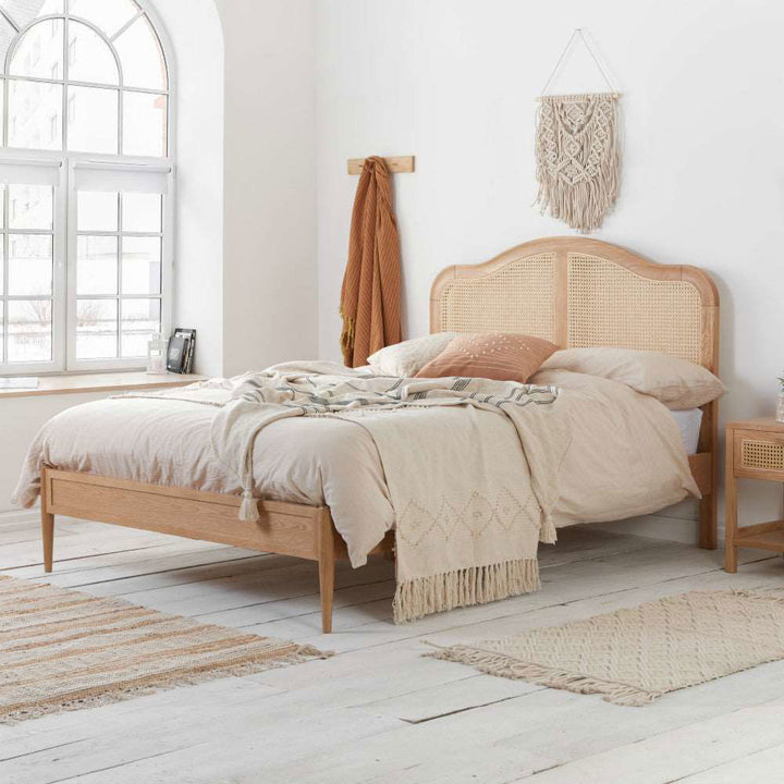 Birlea Leonie Rattan Bed Frame Oak