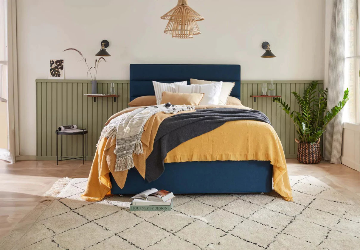 Dressed Divan Bed in a light and airy bedroom