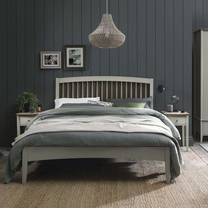 Bentley Whitby Scandi Oak and Soft Grey Bed Frame