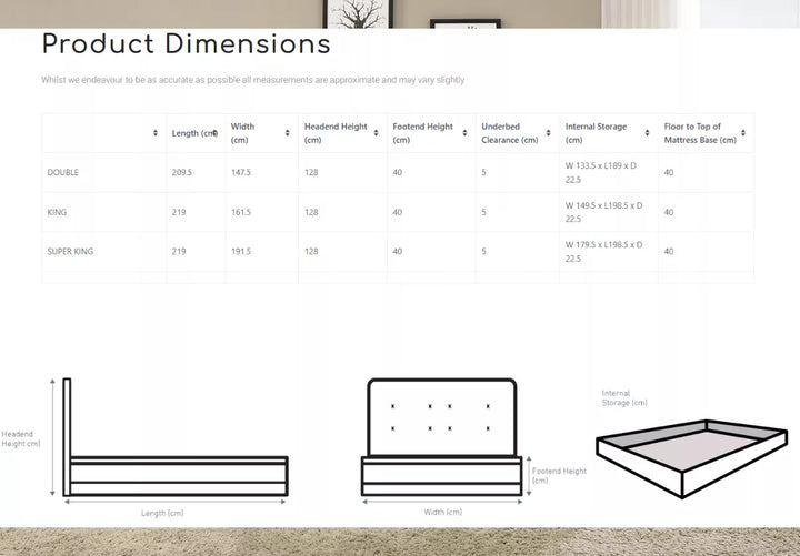 Kaydian Kirkby Ottoman Bed Frame