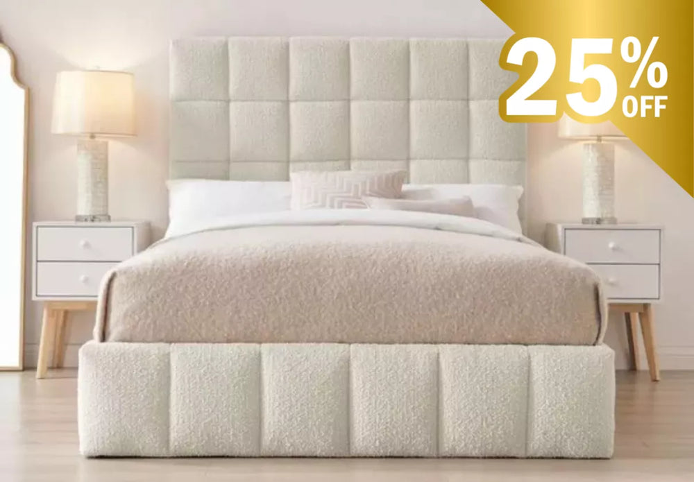 Limelight Starla Square Ottoman Bed Frame - Sale Ivory