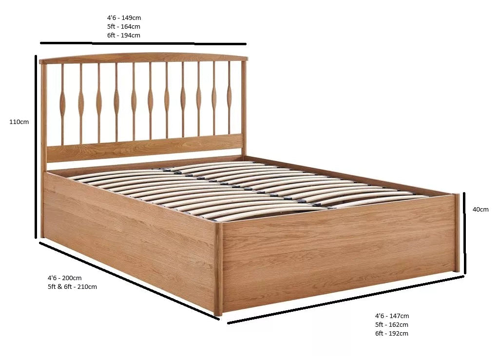 Limelight Juno Oak Ottoman Bed Frame